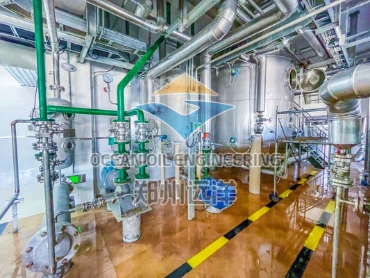 Desacidificação Equipamento de refino de óleos comestíveis 500TPD Secção de oficina Operação automática