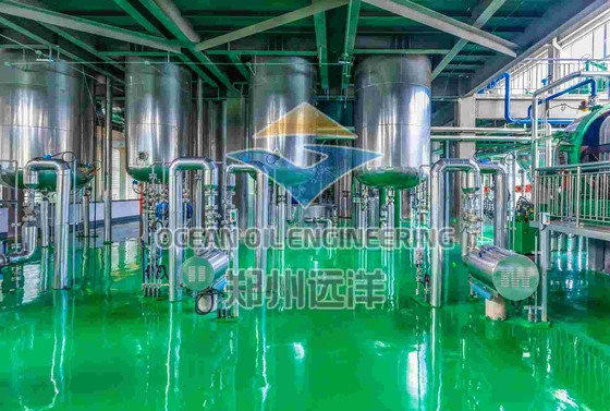 ISO9001 Máquina de refino de óleo comestível 1000T/D com sistema de controlo PLC
