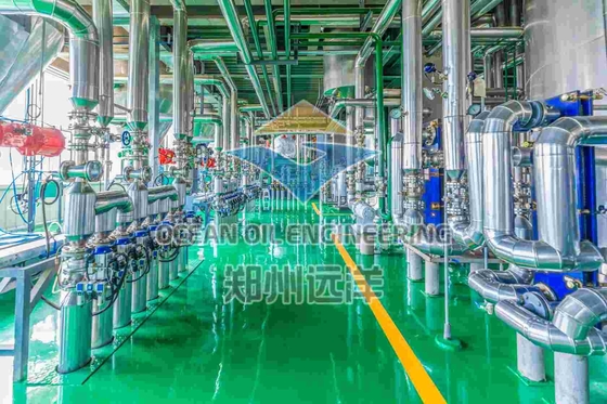 ISO9001 Instalação de refino físico 1000T/D para processamento de óleo de sementes de algodão